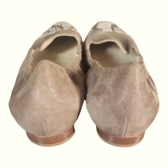 AGL Attilio Giusti Leombruni Snake Embossed Print Made in Italy Flats Sz 38 - Picture 6 of 7